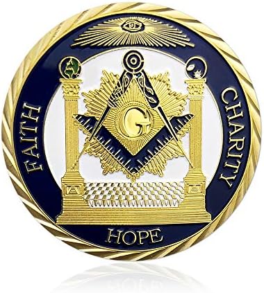 Usta Mason Masonik Hediye-İnanç Umut Sadaka Altın Kaplama Gurur Mason Mücadelesi Coin