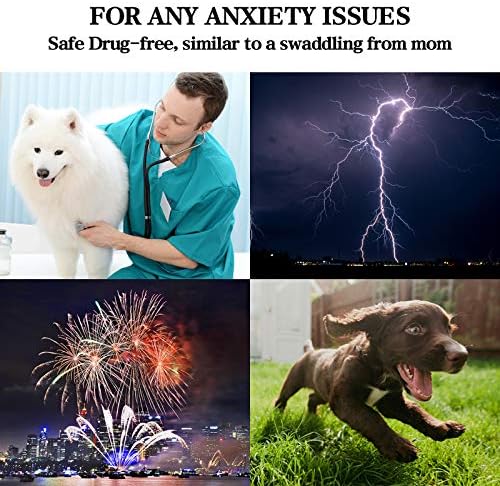 LIANZIMAU Köpek Anksiyete Ceket Ceket, Veteriner Tavsiye Sakinleştirici Yumuşak Nefes Anksiyete Yelek Wrap Gömlek Kabartma Stres