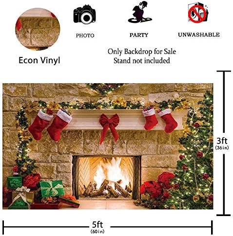 Funnytree Noel Şömine Backdrop İç Vintage Noel Ağacı Çorap Fotoğraf Arka Plan Portre Photobooth Parti Banner Süslemeleri Fotoğraf