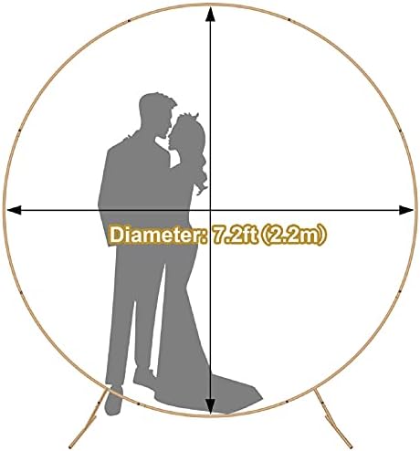 Altın Metal Yuvarlak Balon Kemer Kiti, 7.2 ft (2.2 m) Büyük Boy Demir Daire Düğün Sahne Kemer Zemin Yuvarlak Halka Kemerler için