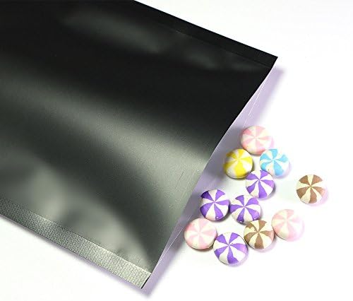 QQ Studio Clear Üstü Açık Renkli Metalik Mylar Çanta (100 Paket) (Siyah, Açık / 2,4 x 3,4)