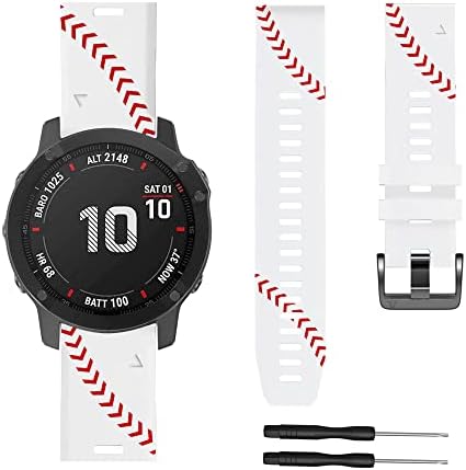 Beyzbol saat kayışı Spor Bantları ile Uyumlu Fenix 5 Kolay Fit Silikon 22mm saat kayışı Yedek Yumuşak Bileklik için Kadın Erkek