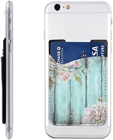 Teal Ahır Kapı Çiçek telefon kartı tutucu Cep Telefonu Sopa Kart Cüzdan Kol Cep Telefonu Geri Sopa Cüzdan