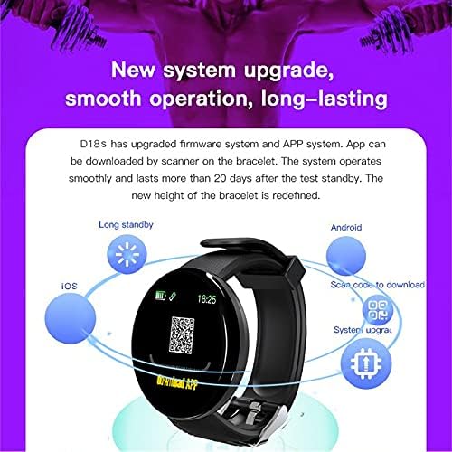hhscute Akıllı Saatler,Android için Akıllı Saat 1.44 inç Ekran Push Mesajı Spor Çağrı Hatırlatıcısı (Mavi)