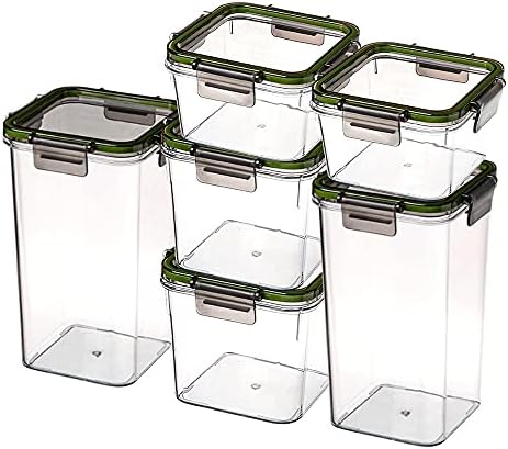 6 Paket 3 Boyut (Her Biri 0.4 L, 0.7 L ve 1.4 L 2) Kapaklı Hava Geçirmez Gıda Saklama Kabı Setleri, Mutfak Kiler Depolama ve