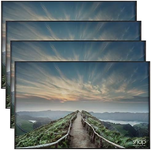 Önden Yüklemeli Masaüstü ve Duvara Monte Fotoğraf, 4 Adet Resim Çerçevesi Seti, 11 x 17, Siyah, 4 Adet