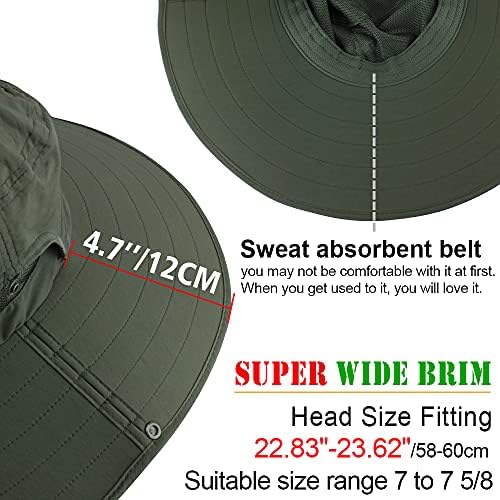 UPF 50 + geniş ağız Güneş Şapka UV koruma kova Boonie yürüyüş Balıkçılık Bahçe için