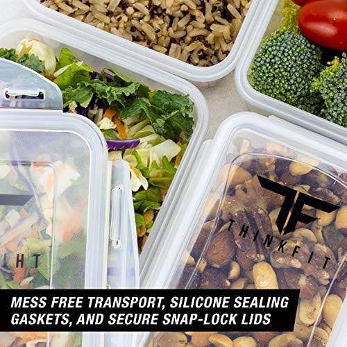ThinkFit Yemek Hazırlama Kapları, BPA İçermez-Hava Geçirmez Gıda Saklama Kapları Yemek Hazırlama ve Porsiyon Kontrolü için En