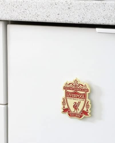 Liverpool FC Kırmızı ve Altın Kret Buzdolabı Mıknatısı-LFC Mıknatısı-Resmi LFC Aksesuarları-Futbol Hediyesi veya Hediyelik Eşya