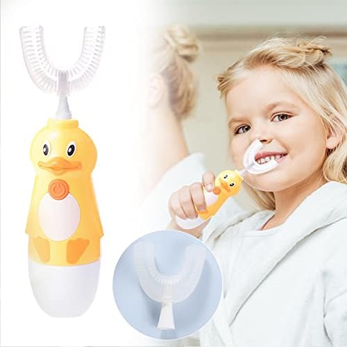 Çocuklar için elektrikli Diş Fırçası 360° U Şekilli Yumuşak Silikon Fırça Kafaları Diş Temizleme Beyazlatma Aracı 2-12 Yaş Arası