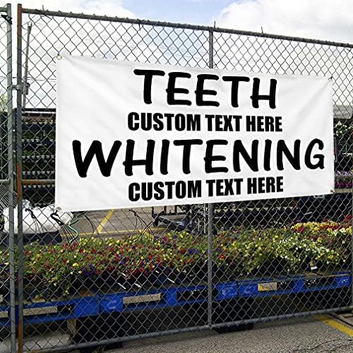 Özel Vinil Afiş Çoklu Boyutları Diş Beyazlatma 1 Reklam Baskı Diş Hekimleri Açık Hava Endüstriyel Yard Işaretleri 6 Grommets