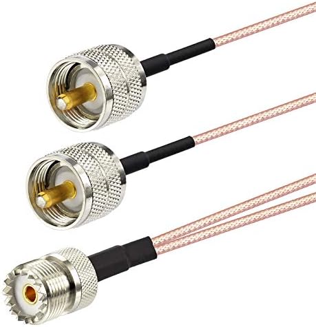 SUPERBAT UHF Splitter Kablo SO239 için Çift PL-259 Kablo Ayırıcı Düşük Kaybı (12 İnç RG316) için HAM & CB Radyo, Anten Analizörü,Kukla