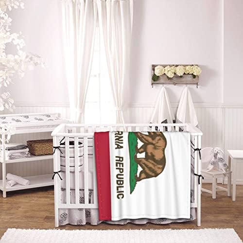 Kaliforniya Bayrağı Baskılı Bebek Battaniyeleri Kız ve Erkek Çocuklar için Yumuşak ve Sıcak Rahat Battaniye