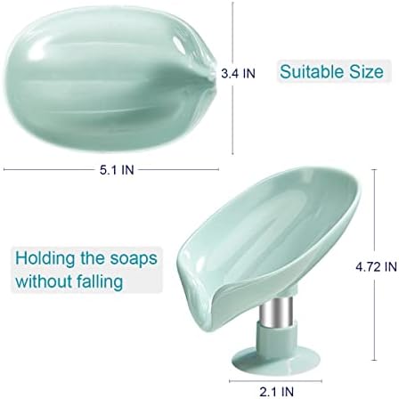 2 Parça Sabunluk Tutucu, Yaprak-Şekil Kendini Boşaltma Sabunluk, Vantuz Bar ile Sabunluk Sabun Tasarrufu için Duş Banyo Küvet