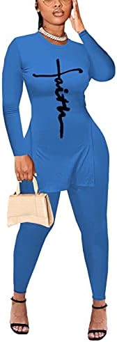Kadınlar ıçin ıki Parçalı Kıyafetler Clubwear Uzun Kollu Casual Tops ve Bodycon Uzun Pantolon Eşofman Setleri S-3XL