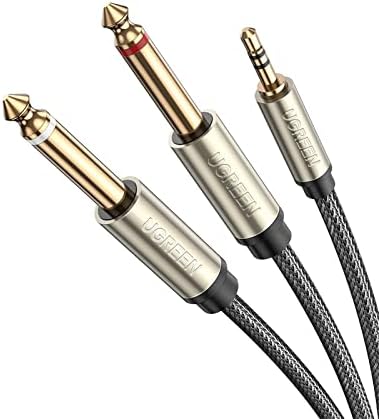 UGREEN 6.35 mm 1/4 Erkek 3.5 mm 1/8 Ses Kablosu 6FT ve 6FT 3.5 mm 1/8 TRS Çift 1/4 TS Stereo Y-kablo ayırıcı Paket