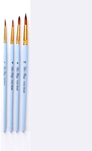 Boya fırçası 4 adet / takım Çizim Sanat Malzemeleri Suluboya boya kalemi Sanatçı Boya Fırçası Naylon Saç Ahşap Saplı Mat Mavi