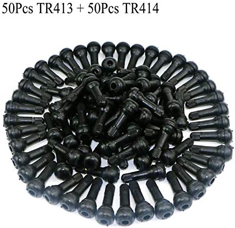 QISF 100 Pcs TR413 ve TR414 Snap-Standart Uzunluk Siyah lastik lastik supap gövdesi için Tubeless 0.453” İnç 11.5 mm Jant Delik(50