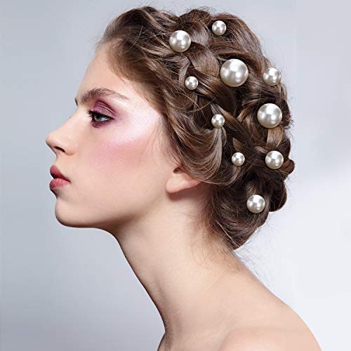 40 Paketleri İnci Saç Pins Düğün Gelin Çiçek Pins Gelinler ve Nedime Saç Stili için (Mix Boyutu)