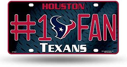 NFL Rıco Industrıes 1 Fan Metal Plaka Etiketi, Houston Texans, 6 x 11,5 inç