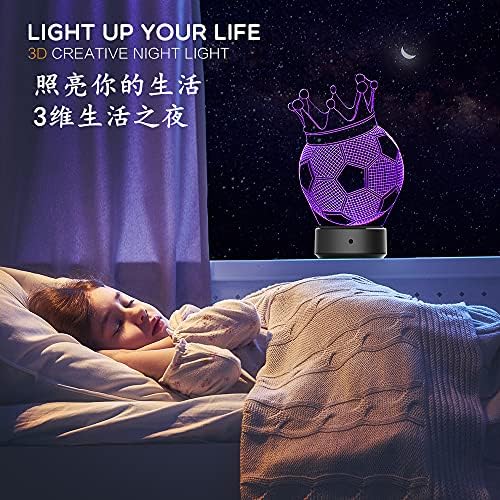 Futbol Futbol 3D LED lamba, 7 Renk Optik Illusion Sanat gece ışık ile USB, başucu Masa Lambası için Mağaza Yatak Odası Ofis Dekorasyon