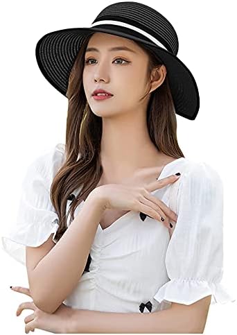 Tantisy Kadın güneş şapkası Trendy Yarım Kenar Örme Örgü Güneşlik Şapka Packable Açık UV Koruma Tatil plaj kovası Şapka
