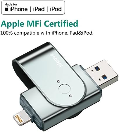 Flash Sürücü için iPhone Fotoğraf Sopa için iPhone ipad Memory Stick-128GB - USB 3.0 – Harici Depolama Adaptörü Genişleme için