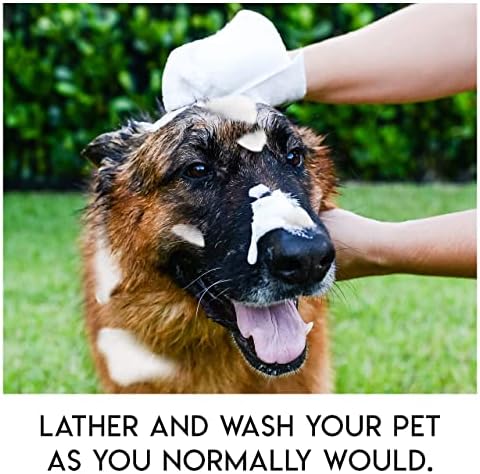 ScrubbyPet No Rinse Pet Wipes - Evcil Hayvan Banyosu, Evcil Hayvan Bakımı ve Evcil Hayvan Yıkama için Kullanın, Kullanımı Basit,