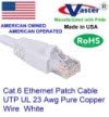 SuperEcable SKU - 81978-ABD'de üretilmiştir-Beyaz-160 FT-UTP Kedi.6 Ethernet Yama Kablosu-Saf Bakır 23 AWG-UL CMR