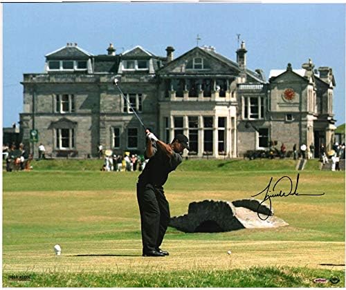 Tiger Woods İmzalı 20 x 24 2000 İngiliz Açık Fotoğrafı-Üst Güverte-İmzalı Golf Fotoğrafları