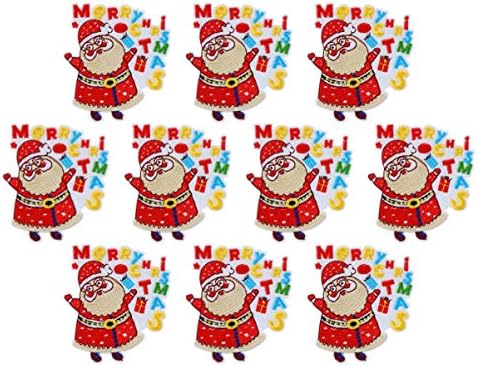 SOIMISS 10 adet Merry Christmas Yama Santa Demir on Aplike Tatil Işlemeli Yamalar Giyim Kot Sırt Çantası Tamir Süslemeleri