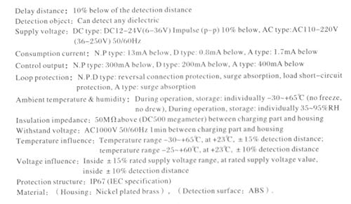 Heschen M12 Kapasitif Yakınlık Sensörü Anahtarı Olmayan Kalkan Tipi LJC12A3-A-Z / BX Dedektörü 1-5mm 10-30VDC 200mA NPN Normalde
