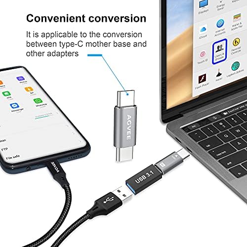 AGVEE [1 Paket] USB-C Erkek Erkek 40G USB4 Adaptörü, PD 100 W USB 4.0 Gen - 3 Tip - C Veri Genişletici Çoğaltıcı Bağlayıcı Thunderbolt
