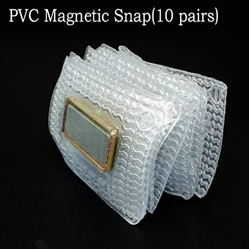 10 Pairs Görünmez Manyetik Yapış PVC Mıknatıs Raptiye, dikdörtgen Çanta Kapatma Raptiye Gizli DIY Zanaat Dikiş(Uxgxy:20x10x2mm