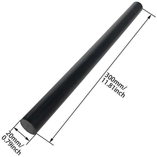 Othmro Yuvarlak PE Barlar Çubuk 20mm x 0.3 m Mimari Model Yapımı için DIY Siyah 3 ADET