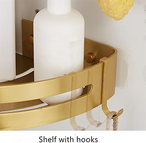FTHJN Köşe Rafı Duvara Monte Banyo Rafı Fırçalanmış Altın Alüminyum Banyo Duş Rafı Banyo Şampuanı Tutucu Köşe Rafı Köşe Rafları