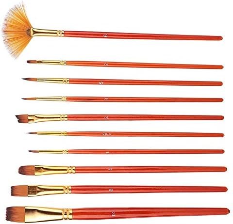 Sanat Boyama Fırçası, 10 adet Guaj Kalem Naylon Saç Suluboya Resim Fırçası Seti Sanat Malzemeleri-Satın Almaya Değer Ürünler