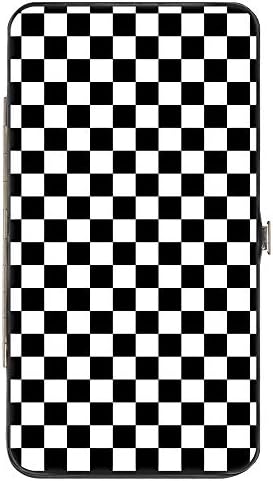 Toka-Aşağı bayan Toka-aşağı Menteşe-Checker Siyah / Beyaz Cüzdan, Çok Renkli, 7 x 4 ABD