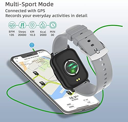 Akıllı Saat, Android Telefonlar ve Uyumlu iPhone Samsung için Tam Dokunmatik Akıllı Saat, Kalp Atış Hızı ve Uyku Monitörü ile