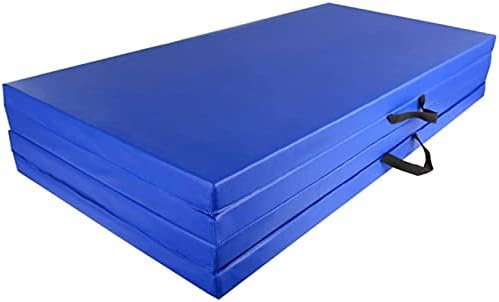 NC 8ft x 4ft 4-Panel Katlanır egzersiz matı Yoga Jimnastik Aerobik Egzersiz Spor Paspaslar w / Taşıma Kolları Mavi