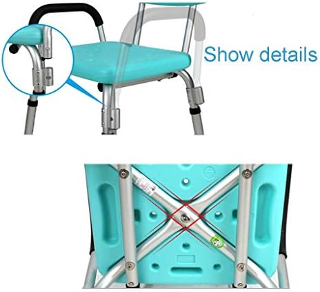 XLTFZY duş sandalyesi Duş Tezgah Tuvalet Küvet Taşınabilir Kolları ve Geri Ayarlanabilir Yükseklik, banyo Aracı Anti Skid Handikap