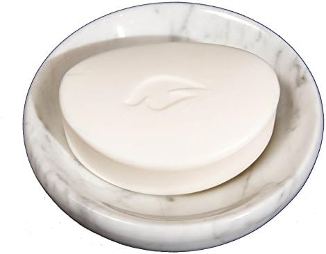 CraftsOfEgypt Beyaz Mermer Sabunluk - Cilalı ve Parlak Mermer Çanak Tutucu Güzel Hazırlanmış Banyo Aksesuarı