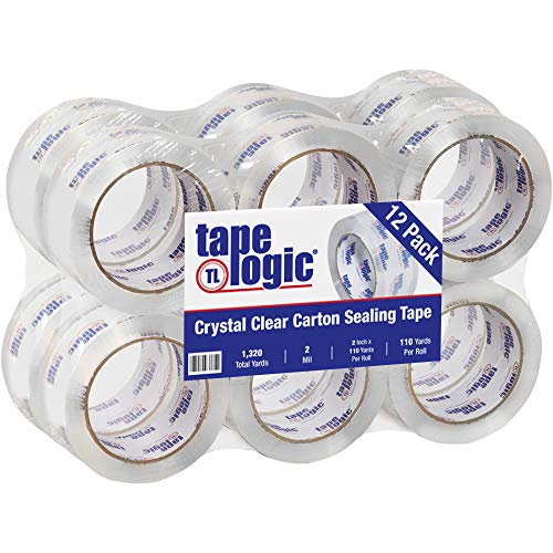 Poly Bag Guy Tape Logic 200CC Kristal Berraklığında Bant, 2,0 Mil, 2 x 110 yds, Temizle, 12 / Kılıf