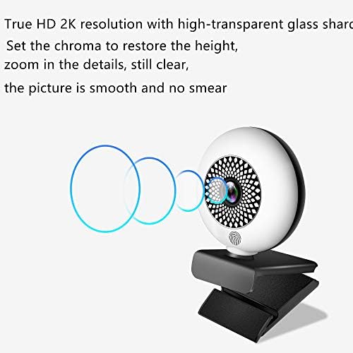 DEZHIMY 2 K FHD USB Streaming Webcam ile halka ışık ve Mikrofon, güzellik Gelişmiş Otomatik Odaklama Ayarlanabilir parlaklık,