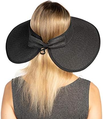 Kadın Güneşlik Şapka Plaj-Katlanabilir Roll Up Geniş Ağız Ilmek Yaz Hasır Şapka Kap Cruise giyim ıçin Womens