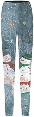 SZITOP Noel Yüksek Belli Tayt Kadınlar ıçin Moda Noel Baskı Elastik Tayt Ayak Bileği Uzunluğu Joggers Yumuşak Yoga Pantolon
