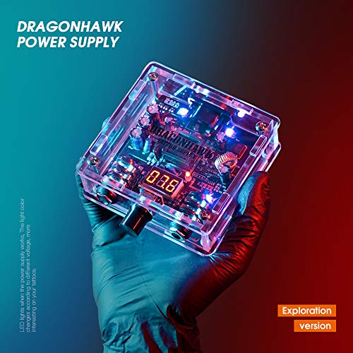 Dövme Makineleri için Dragonhawk S3 Dövme Güç Kaynağı Şeffaf Renk Kutusu