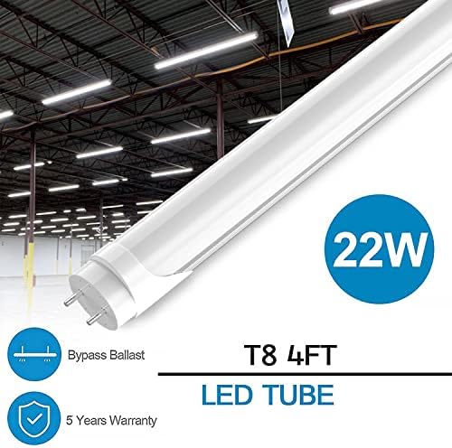 4FT LED Ampuller, 22 Watt, 2400LM Yüksek Parlaklık LED Tüpler, 6000 K Soğuk Beyaz, Buzlu Kapak, T8 T10 T12 Floresan Değiştirme,