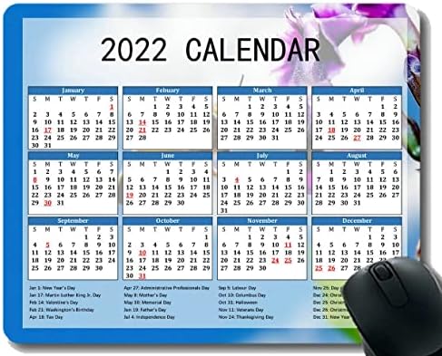 Oyun Mouse Pad 2022 Yıl Takvim ile Tatil, Arı Çiçek Uçan Tozlaşma Ofis Mouse Pad