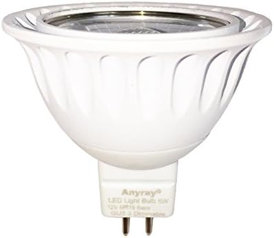 Anyray 1-Bulb Kısılabilir 5W GU5. 3 MR16 LED Ampul, 35Watt Halojen Ampule Eşit, 12 VAC / DC, Soğuk Beyaz Renk